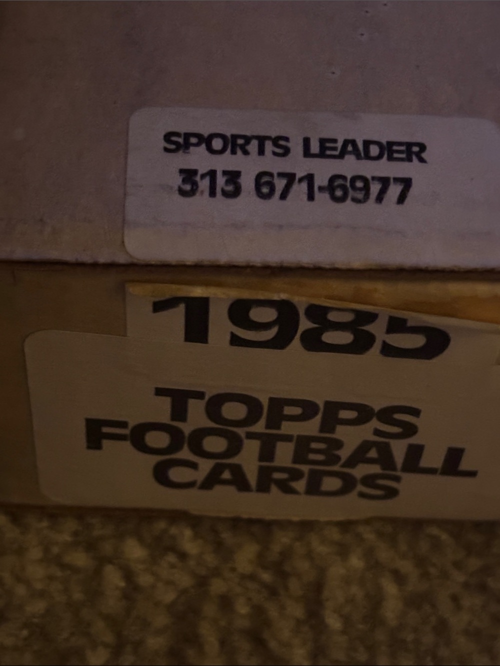 Topps Football Cards Box in Beige and Black